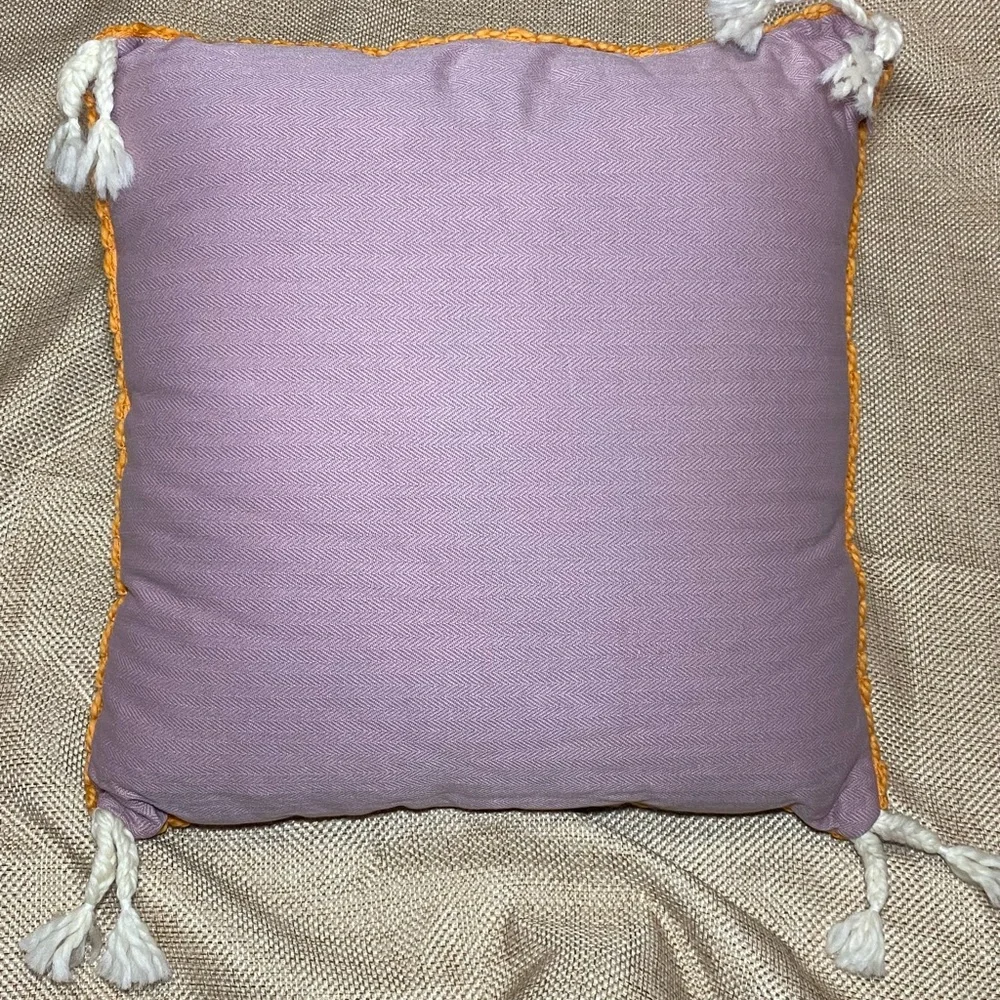 Anthropologie Simal Pom Pom Decorative Pillow EUC!
